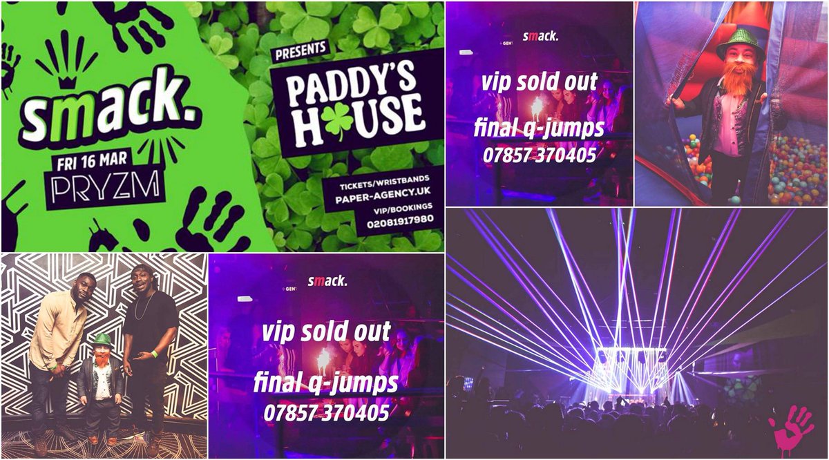 We are soooo ready for Paddy’s House tonight☘️☘️

Tonight is looking another madness.. we got that Friday feeling.. have you?🕺🏼

VIP - SOLD OUT❌❌

Final Q-jump tickets - 07857370405☎️

#FridayClub