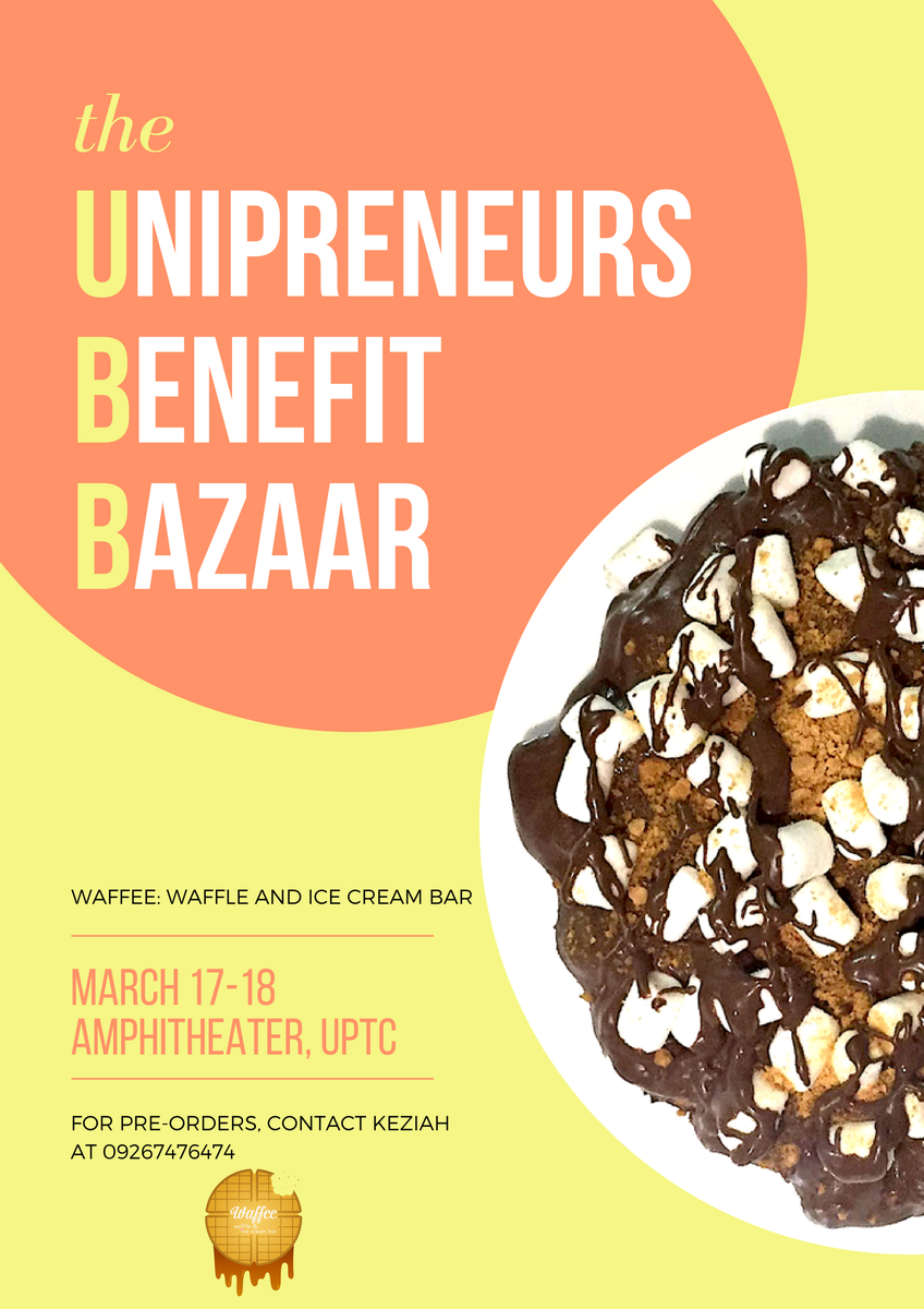 waffeemnl's tweet photo. We take an ordinary breakfast staple to a new level of indulgence. We also offer various flavors of waffles to tickle your taste buds.
To know more about us, come and join us this weekend, March 17-18 at the Unipreneurs Benefit Bazaar!

See you there! https://t.co/OUDWlKwlFi