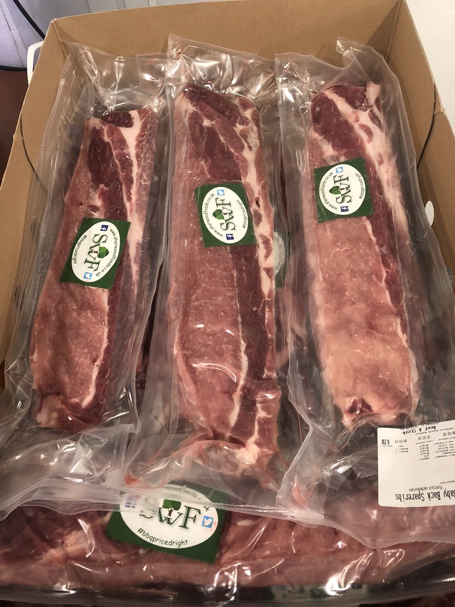 beefensteak's tweet photo. New delivery of some awesome @SherwoodFoods1 baby back ribs #noshiners #bbqnl #bge #primobbq #ribs #kcbs https://t.co/0hUmsHIo1s