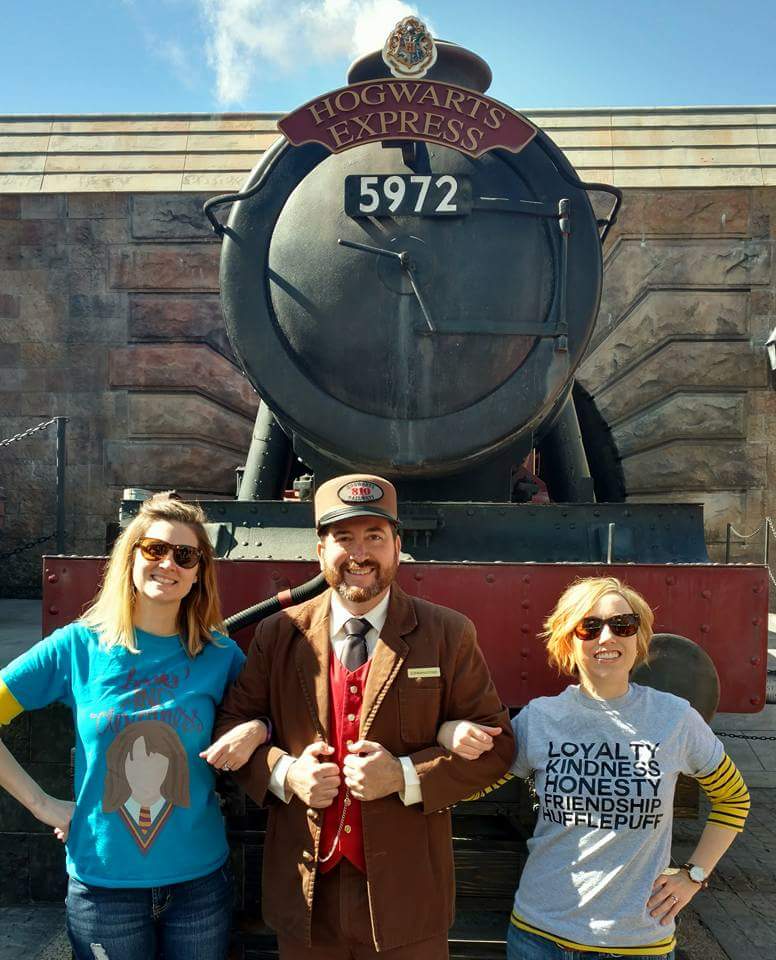 MeetDrMadison's tweet photo. Flashback to #SCOLT17 in Orlando with @Erinrae0399!! Fun trip to Harry Potter World, because #Hufflepuffs and #Slytherins make the best of friends. 💛💚 #SCOLT18 https://t.co/qzPxczQEgA