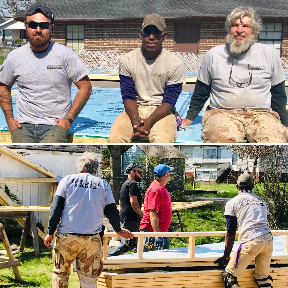 AppalachiaCares's tweet photo. Sonny, Matthew and Paul are Appalachia CARES @AmeriCorps members at @KnoxHabitat. I caught up with them during #AmeriCorpsWeek at a build site they are preparing for a 3 day blitz this weekend! #GetThingsDone https://t.co/4u4PKCzSuA