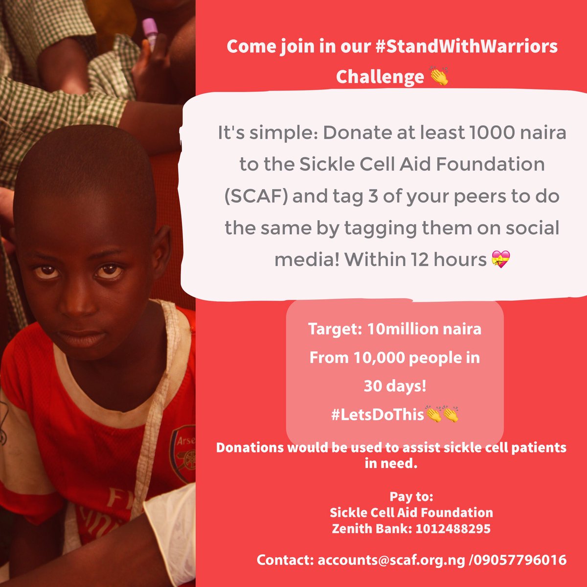 SCAF_lagos's tweet photo. This is what sickle cell is! 
This is the effect! 
This is the awareness level😔
This is what SCAF does! 
What will you do? 
Will you #StandwithWarriors with 1000 naira or more?!! https://t.co/1PesoeLECm