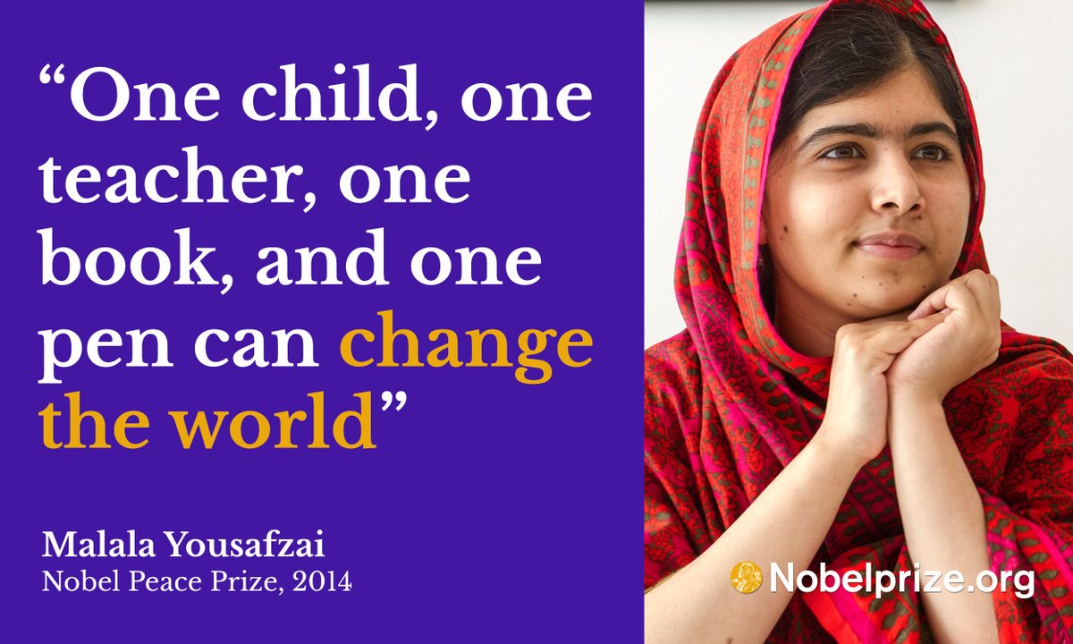 Malala Yousafzai on the power and importance of education. #NobelPrize @Malala