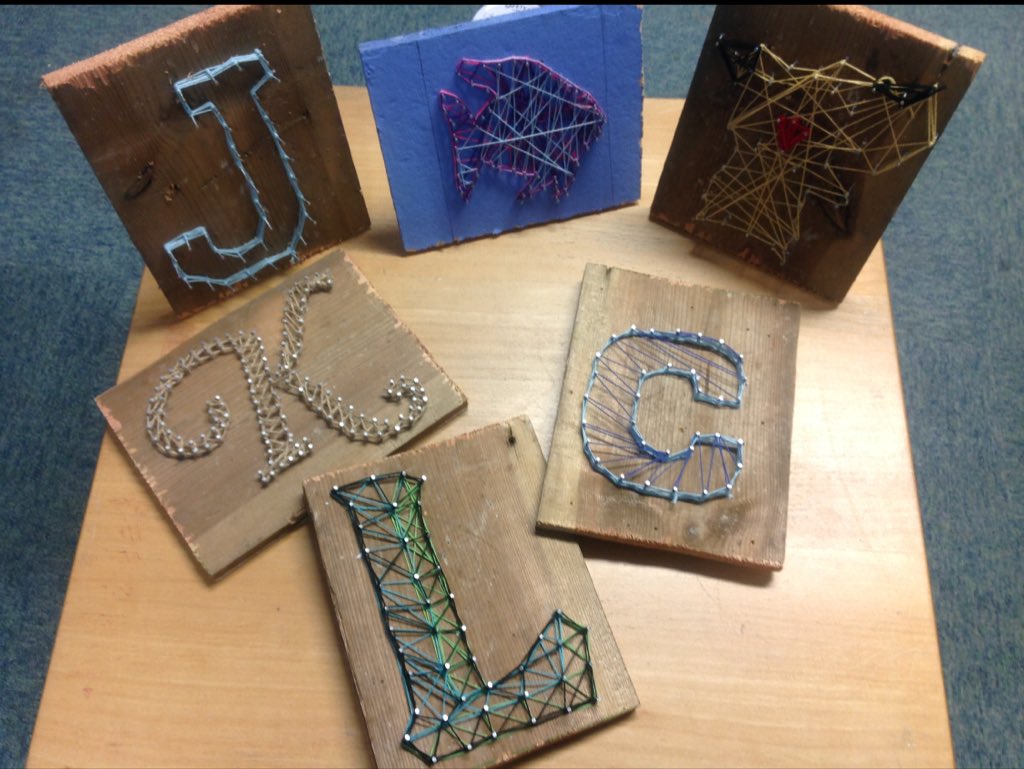 Sevenhills___'s tweet photo. #plgclyde positive day creating personalised #stringart. Lots of amazing ideas and great engagement. Well done guys!! #creativity #inspiration #socialinteraction https://t.co/fIo3nH7eFb