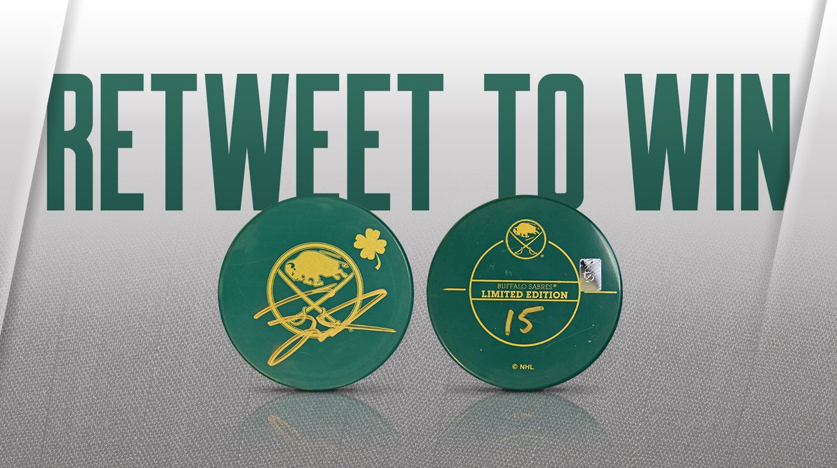 BuffaloSabres's tweet image. RETWEET for your chance to win this autographed @JackEichel15 St. Patrick's Day puck! ☘️ Rules: bufsabres.co/iUM25I