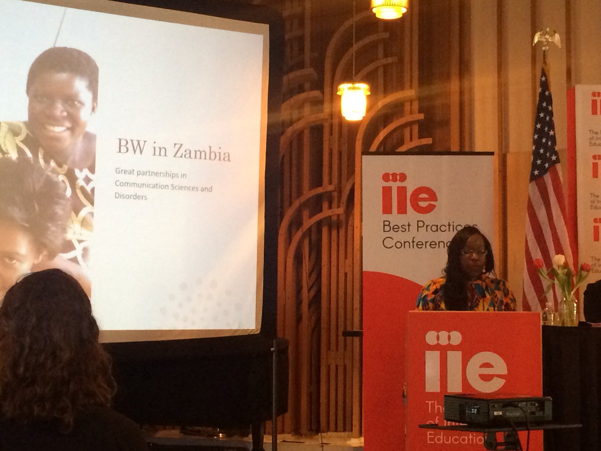 BaldwinWallace's tweet photo. MT @UniCologneNY: “Why develop #International #education programs? Look at the #need! For example: Only one speech therapist for 2-4 Mio people in subsaharan #africa.” Chisomo Selemani, Assist. Professor @BaldwinWallace on "BW in Zambia" #IIEConference18 https://t.co/azJWcSDCxf