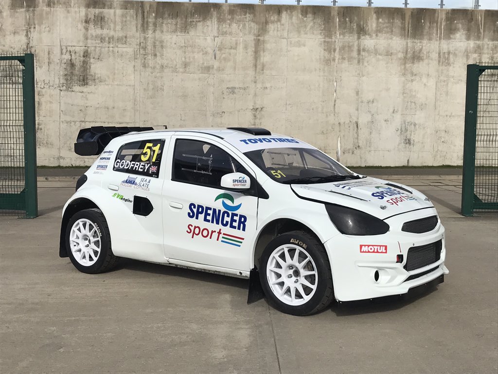 Spencer_Sport's tweet photo. Our #MirageRX looking stunning in the #Northamptonshire sunshine and all ready to go ahead of tomorrow's first round of @BritishRallyx championship @SilverstoneUK https://t.co/GPtOKSKzV7