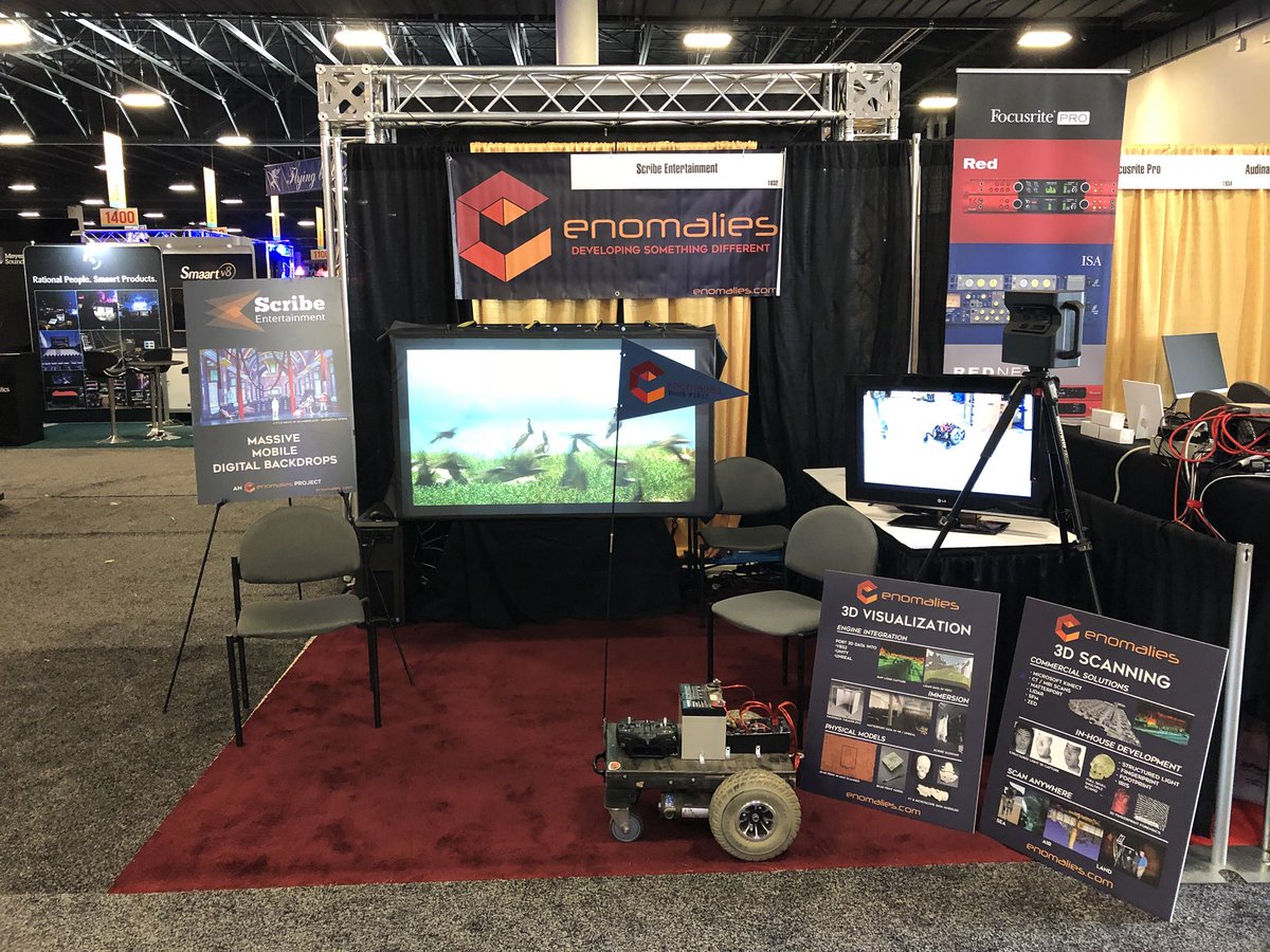 enomalies's tweet photo. We’re ready for day two of the @usitt 2018 Conference and Stage Expo! We’ve found that the turtle can distribute candy effectively, not just allow for remote control set pieces.  Find us at Booth #1832 https://t.co/nVuSJ9x9X7