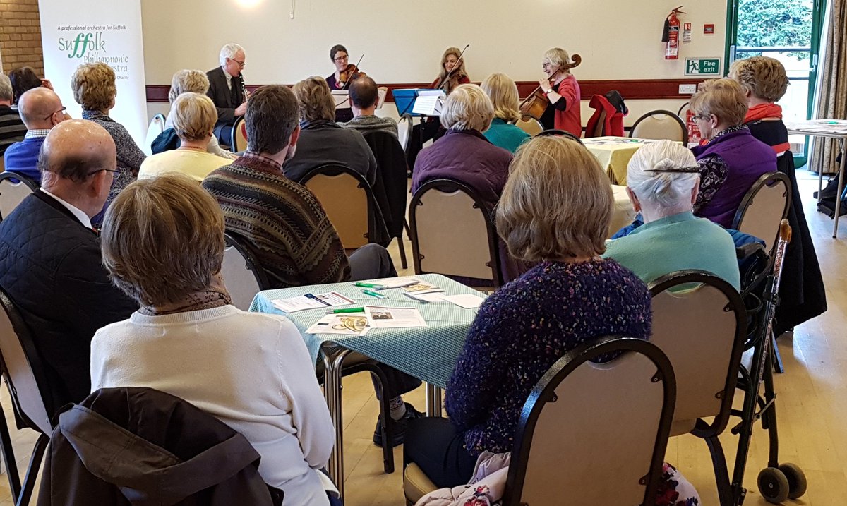 Freckenham residents enjoy a Suffolk Philharmonic Orchestra Community Concert yesterday.