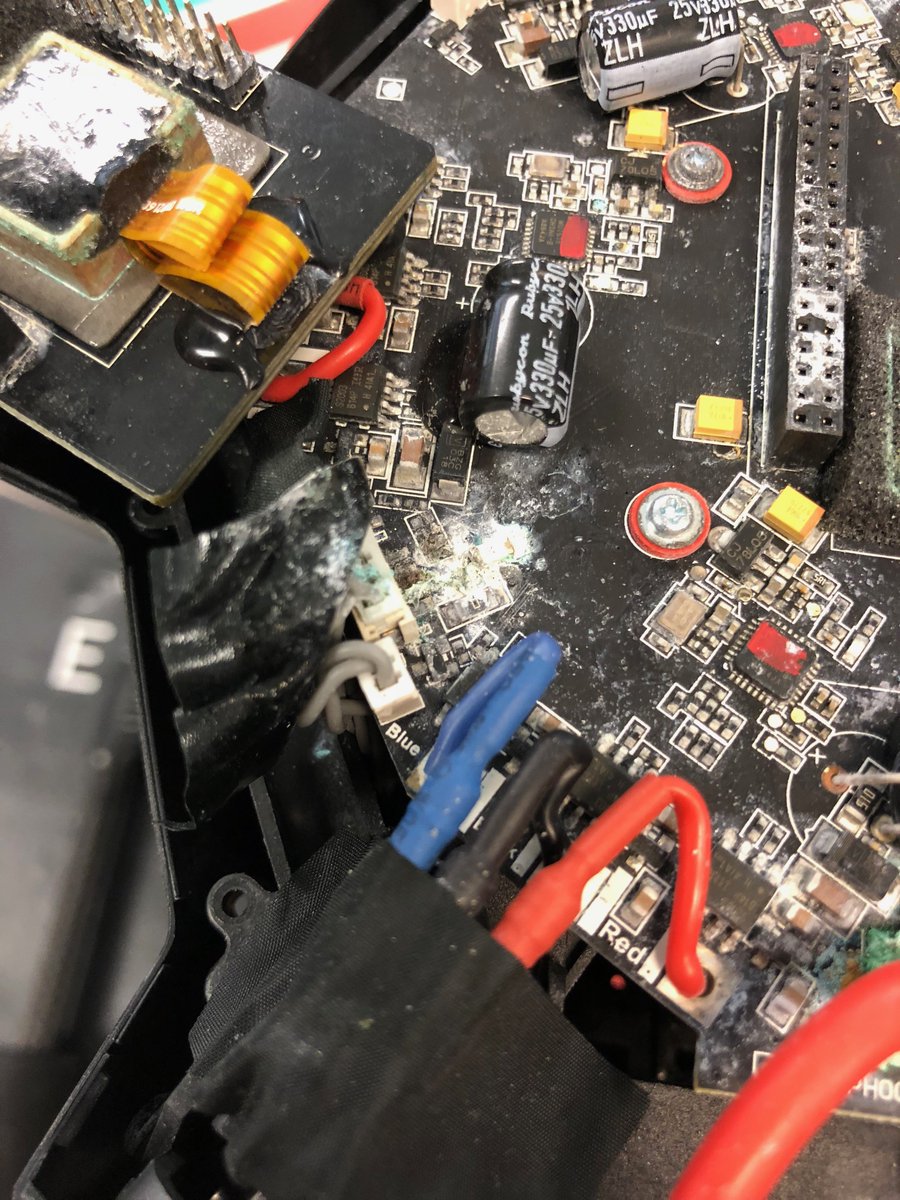 We repair all type of drone crashes at <a href="/FortressUAV/">Fortress UAV</a> .  However, drones that have gone swimming in the ocean with salt-water damage are typically a hull-loss!  #dronerepair #droneservices