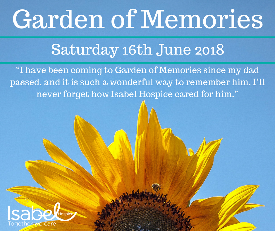 IsabelHospice's tweet photo. You are invited to join us 16th June at the Van Hage Garden Centre in Ware, to remember someone special at our #GardenofMemories ceremony. Everyone is welcome to this shirt uplifting ceremony.  https://t.co/X5yMkbnql6 https://t.co/fuSbqGm8il