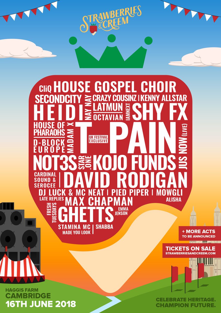 SandCFestival's tweet photo. 🍓 We are proud to reveal our full lineup for S&amp;C Festival 2018! 😱 🍦

RT this to be in with the chance to win 4 x VIP tickets! https://t.co/tYGYiWy1PI