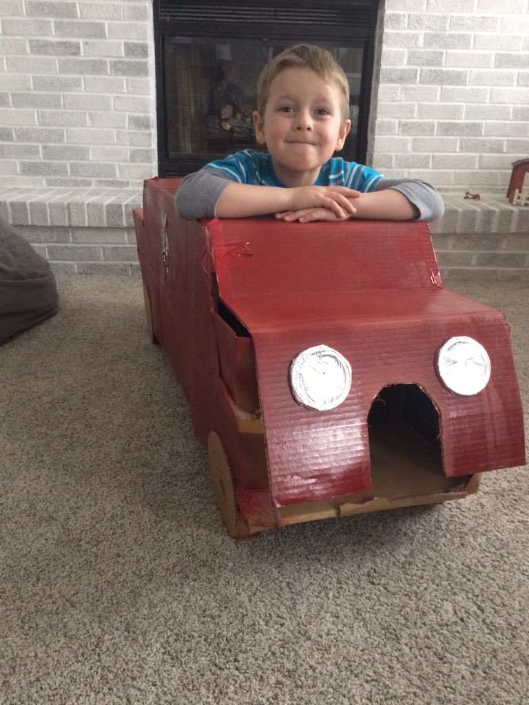 RandomDads's tweet photo. When your kids want cardboard cars for family movie night at home! #dadlife #diy #craftlife #maker https://t.co/S3x8cdYjtv