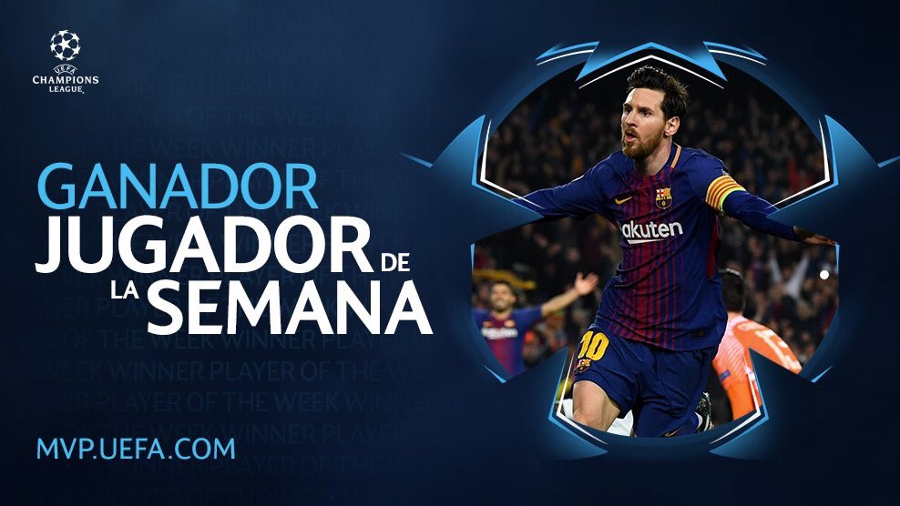 el10blaugrana's tweet photo. No es el mejor jugador de la semana, es el mejor jugador DE LA HISTORIA. @ChampionsLeague https://t.co/IrsxzNehgw