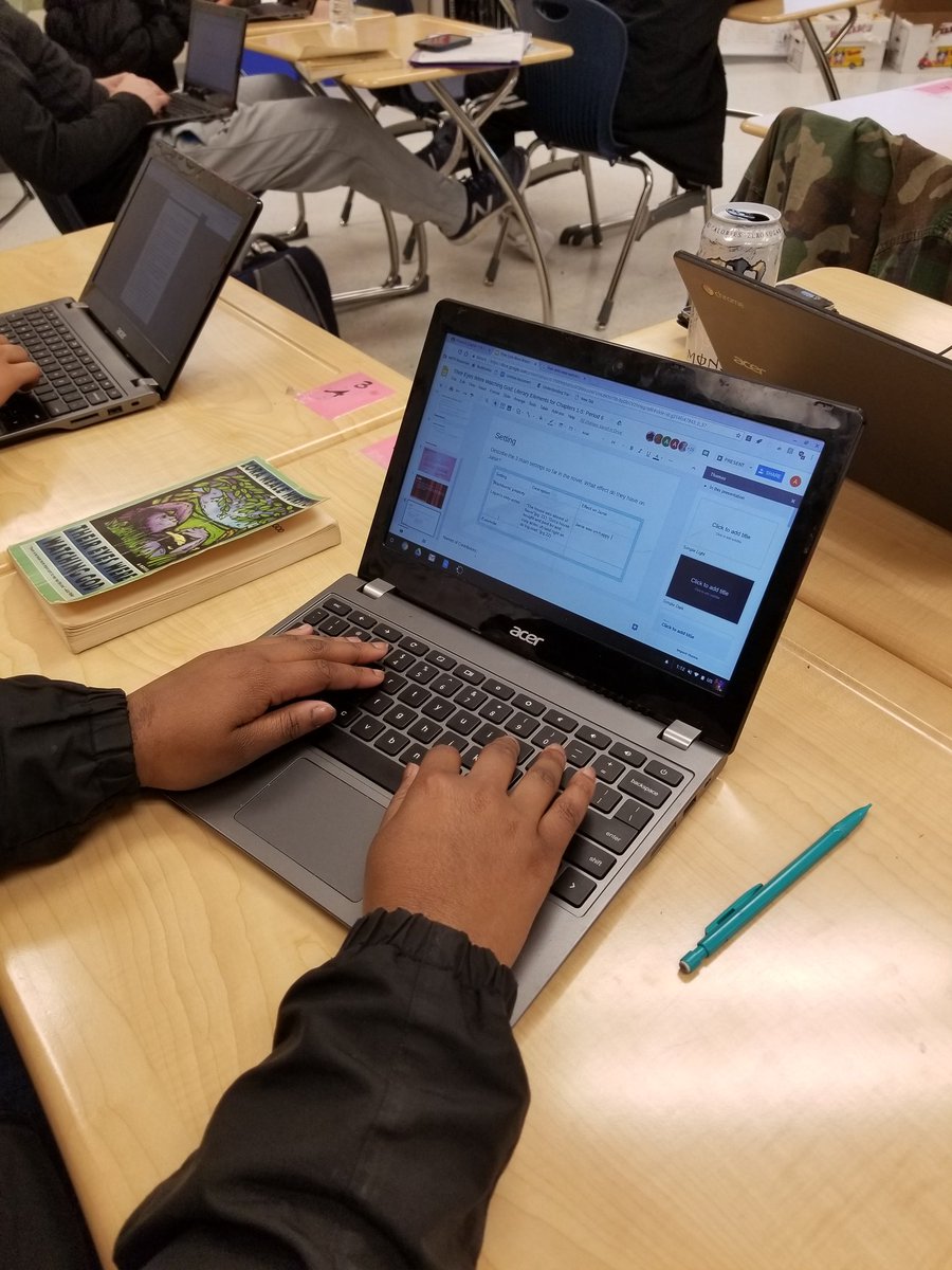 BrandyLMcDonald's tweet photo. Ss collaborate to create whole-class Google presentation about literary features of THEIR EYES WERE WATCHING GOD #RMEnglish #everyday RM https://t.co/2mtKPN9c2b