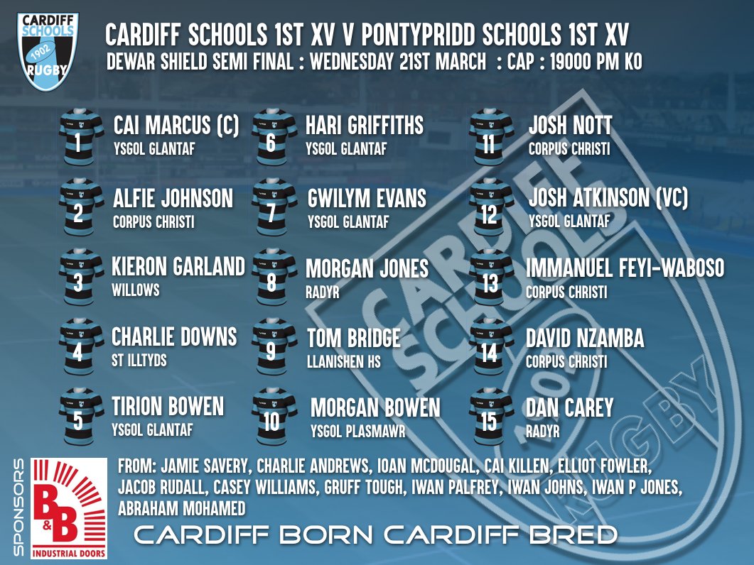 A massive good luck to these boys. Hugely proud of their efforts this season. Win or Lose #CARDIFF #BORN #BRED #PROUD