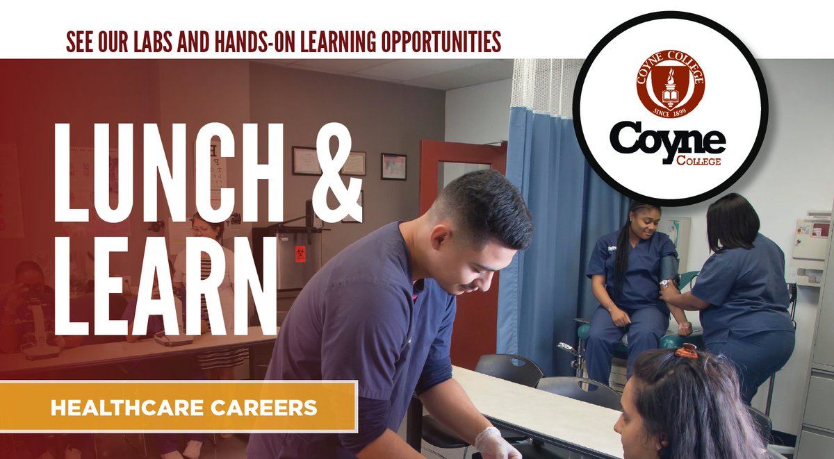 CoyneCollege's tweet image. Don&apos;t miss out, join us March 23 for our Lunch &amp;amp; Learn! A great way to learn what it takes to succeed as a medical assistant, pharmacy tech or billing&amp;amp;coding specialist! RSVP at buff.ly/2FuNLcg or contact us at 800-720-3390! #MedicalAssistant #PharmacyTech #BillingCoding