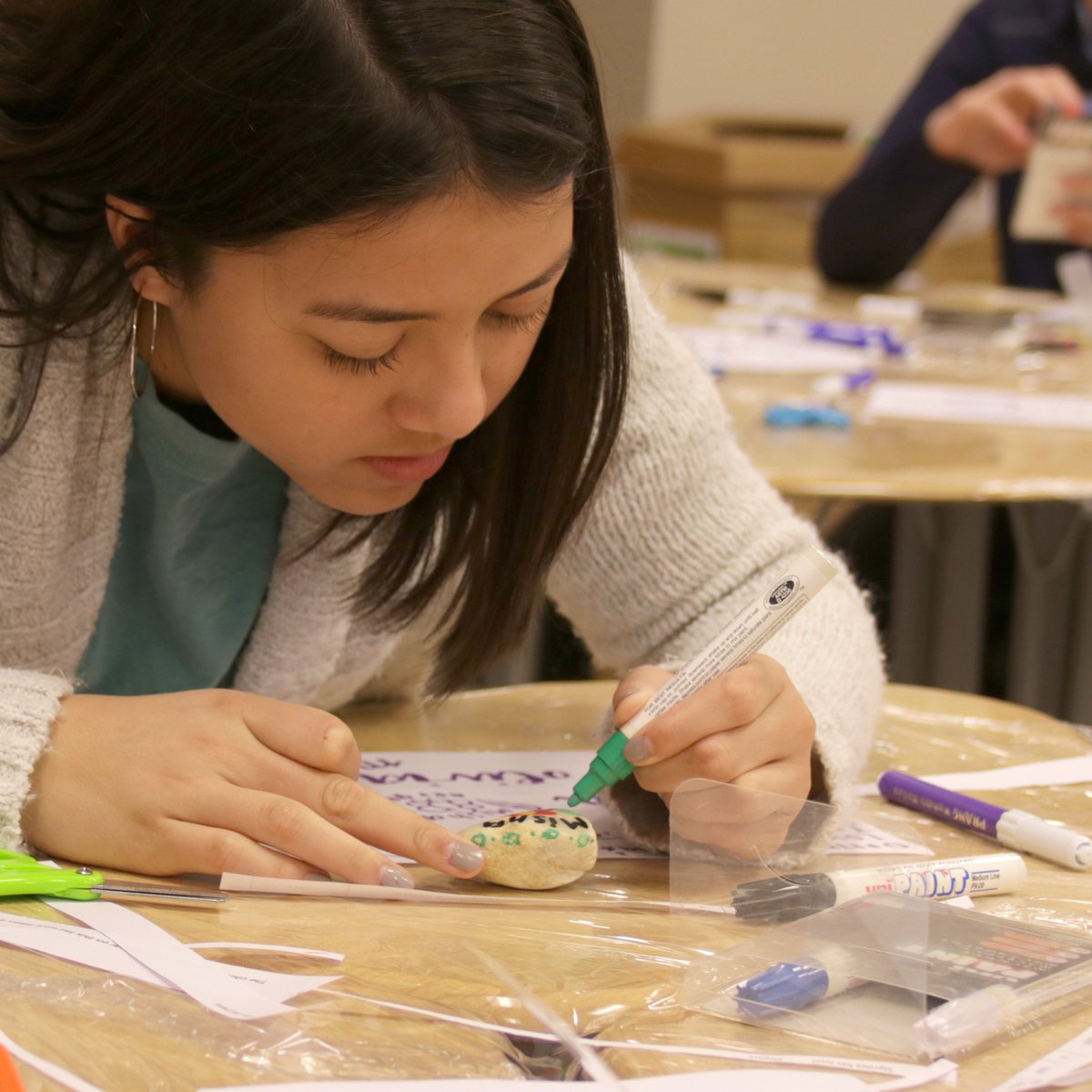 Students in Mrs. Justus' class spent time painting memorial stones for Holocaust victims. <a href="/maristfam/">Marist Fam</a> <a href="/MaristSchool/">Marist School</a>
