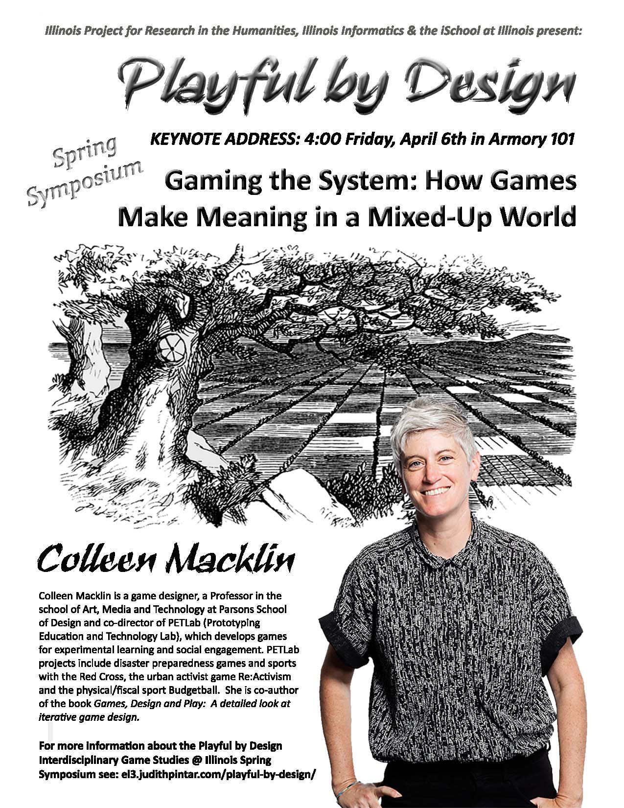 Poster for the keynote speaker, Colleen Macklin