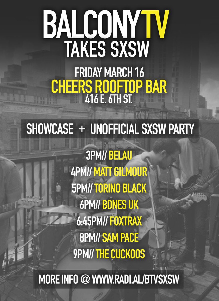 Happening now! Plus $3 Mimosas and Bloody Marys til 5pm! No lines! #sxsw2018 #sxlines #freesxsw