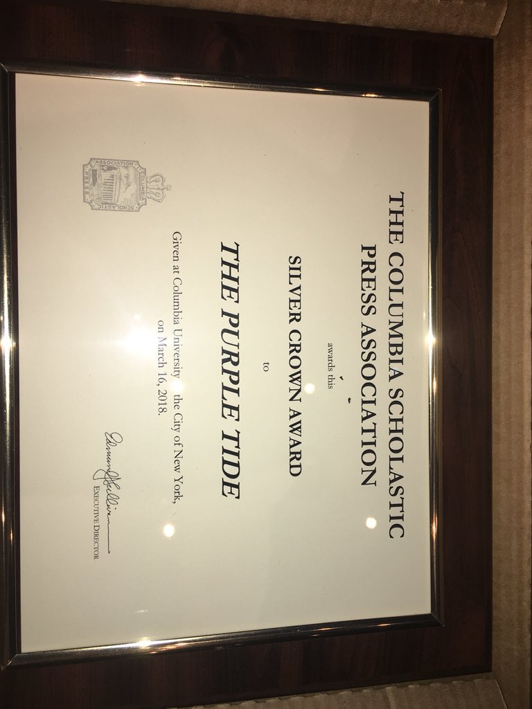 <a href="/CHSOdyssey/">Chantilly Yearbook</a> and The Purple Tide are proud to accept two Silver Crowns for <a href="/Chantilly_HS/">Chantilly High School</a>. It was a great conference, and we will be sure to attend again next year. #cspasc18