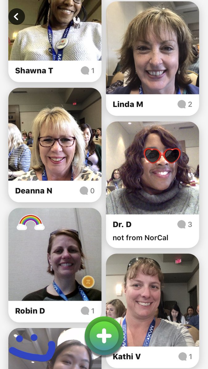 Lindamcclure's tweet photo. #flipgrid fun at #cue18 with @EdTechChristina @GregHetrick #ouesd @MPPerossio https://t.co/hTooHKrdwG
