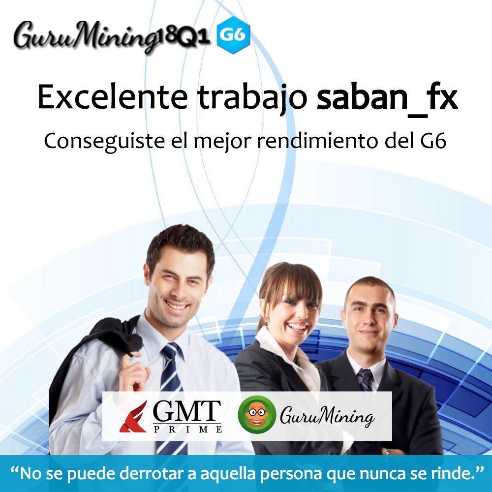 gmtprime's tweet photo. ¡Tenemos ganador del G6! Felicidades, excelente desempeño. Continúen participando con nosotros en las próximas competencias de GuruMining.

#FXGurumining https://t.co/otFl6I2Cl3