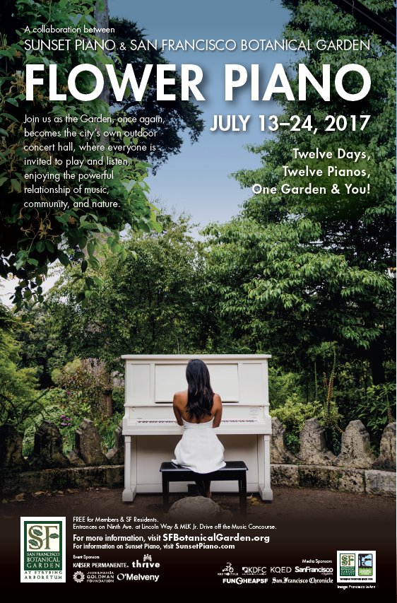 SFBGS's tweet image. Dear Flower Piano fans that are photographers - we need your Flower Piano photos! If selected as the lead it will be everywhere with credit, you'll get a poster copy signed by Sunset Piano, pair of tix to NightGarden Piano, and a more - plz e-mail them to blange@sfbg.org by 3/23