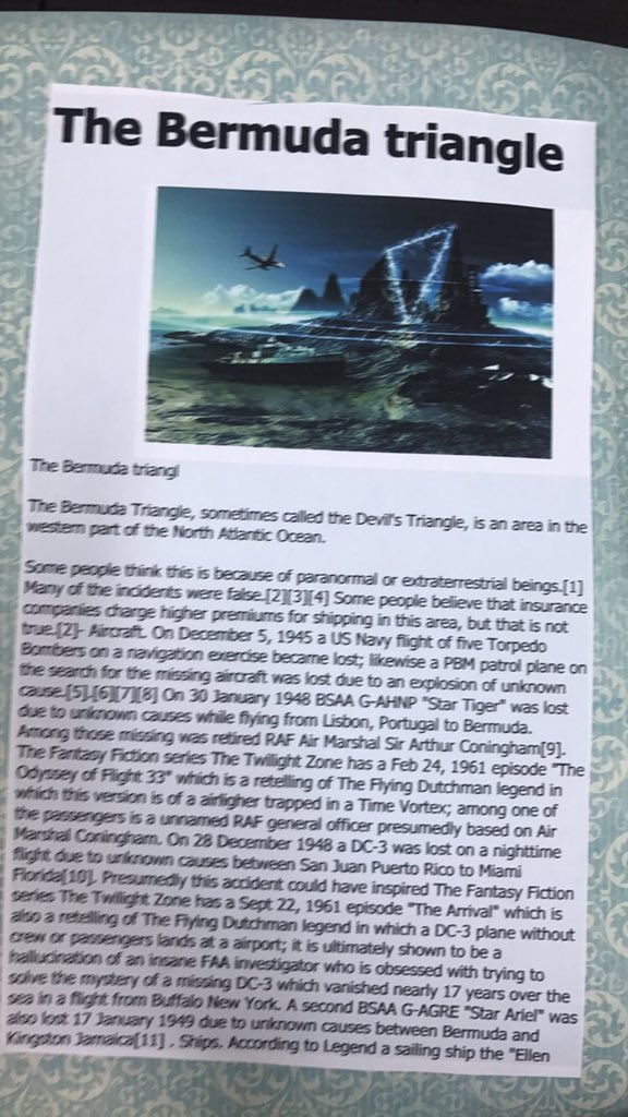 تقرير لطالباتي المميزات عن مثلث برمودا  .. قدّمنه بطريقه ابداعيه 🌹💛 #Bermuda_triangle