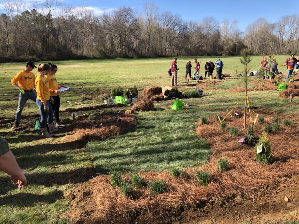 NALP NCLC Landscape Competition is almost finished. Double checking plan!  Go Bison! #NALPNCLC #REALSTIHL #GRAVELY #GRAVELYMOWERS