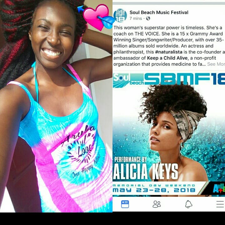 CathrineKamara's tweet photo. Happyyyyyyy 😁😄🤗 Friday!!!!! #mood 😍💘 When you just received the Best news this year. 🙏 #grateful #godisgood #happy #friday 
Look who's coming to Aruba 🇦🇼 for this year's Soul Beach Music 🎤🎼🎹🎶 festival,  the incomparable @aliciakeys 💜 #sbmf2018

My heart is FULL. 💯 https://t.co/sbH0s578zT