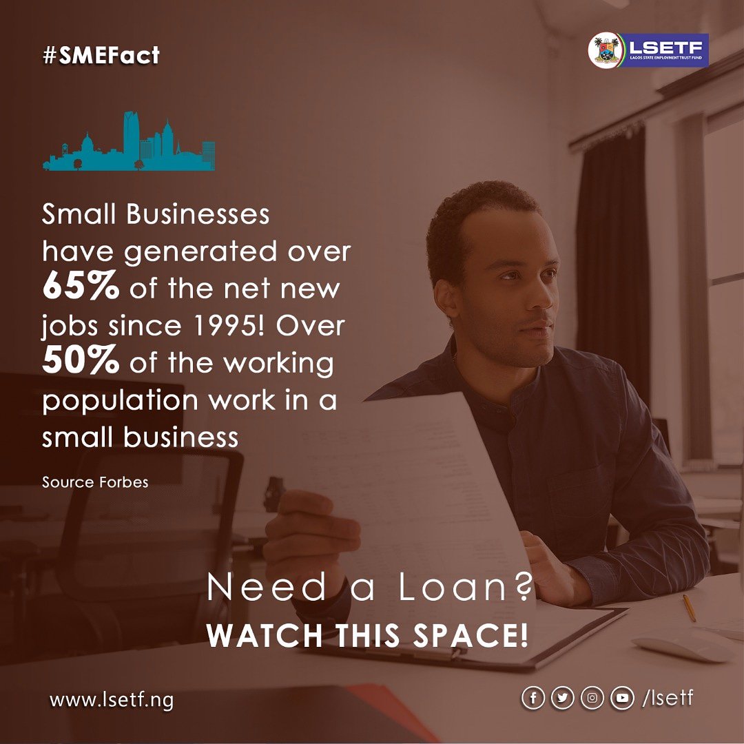 LSETF's tweet photo. You can start that business of your dream today. #SMEFact. Our Loan application portals would be open soon...
Watch this space for updates #LSETFLoans https://t.co/wgga84NbqY