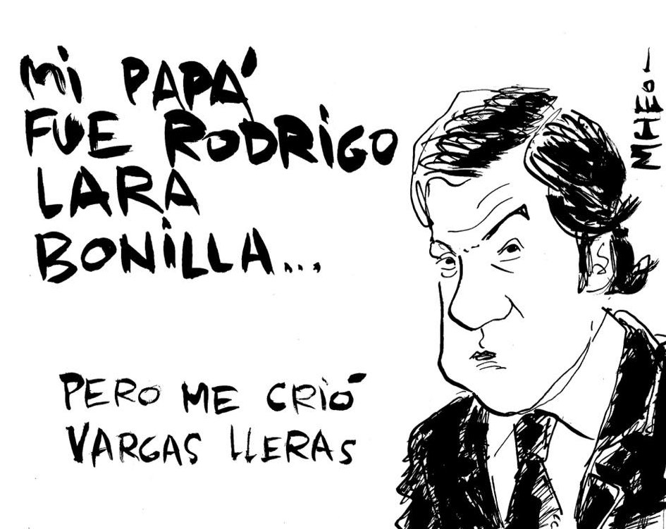 Entiendo que a Lara le gustan mucho las caricaturas, ésta es otra genial, de Mheo: