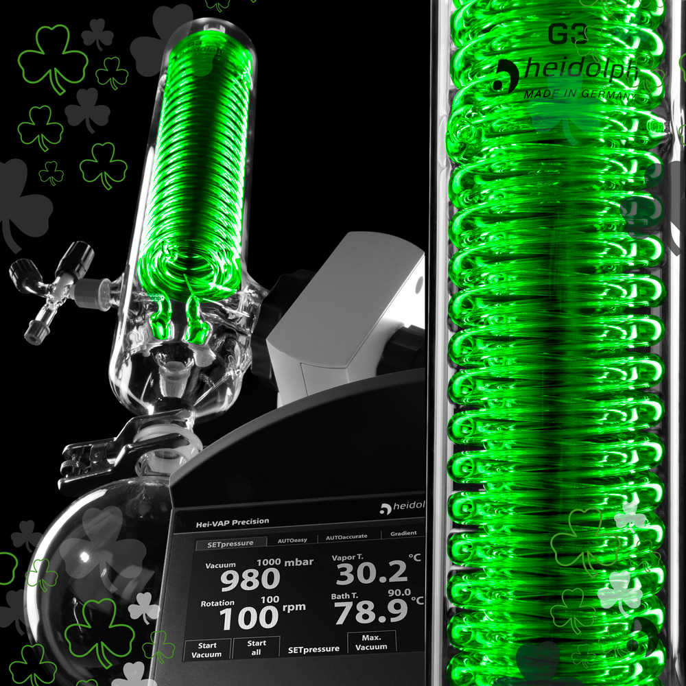 Green with Envy. St. Patrick's Day Ready.
.
.
.
#SaintPatricksDay #SaintPattysDay #Green #Irish #Lucky #HeiVAP #TheRotaryEvaporator #Distillation #XLGlassware #Chemistry #OrganicChemistry #ProcessChemistry #Biochemistry #MedicalChemistry #ResearchMadeEasy #MyHeidolphLab