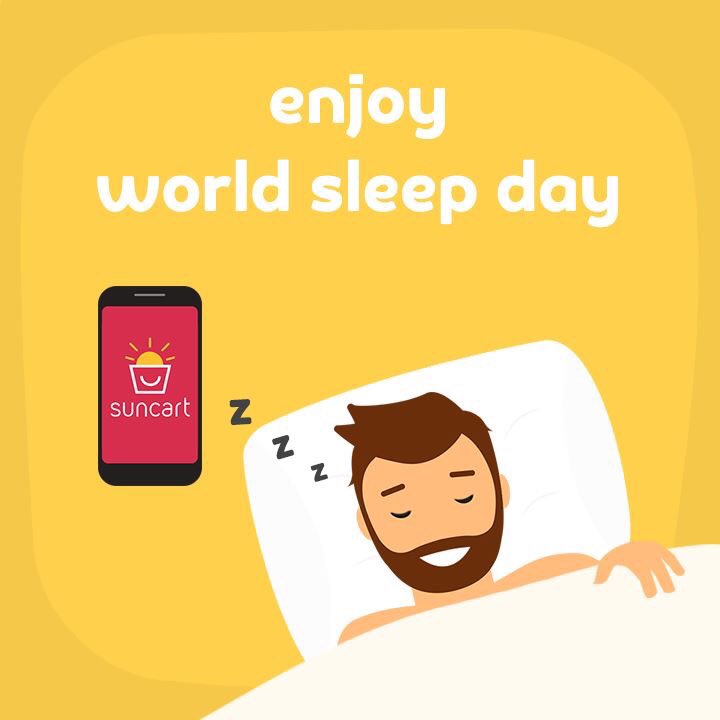 Suncart_Qatar's tweet photo. Enjoy #WorldSleepDay and let us take care of your #Groceries https://t.co/AJ0Jzb0EhB