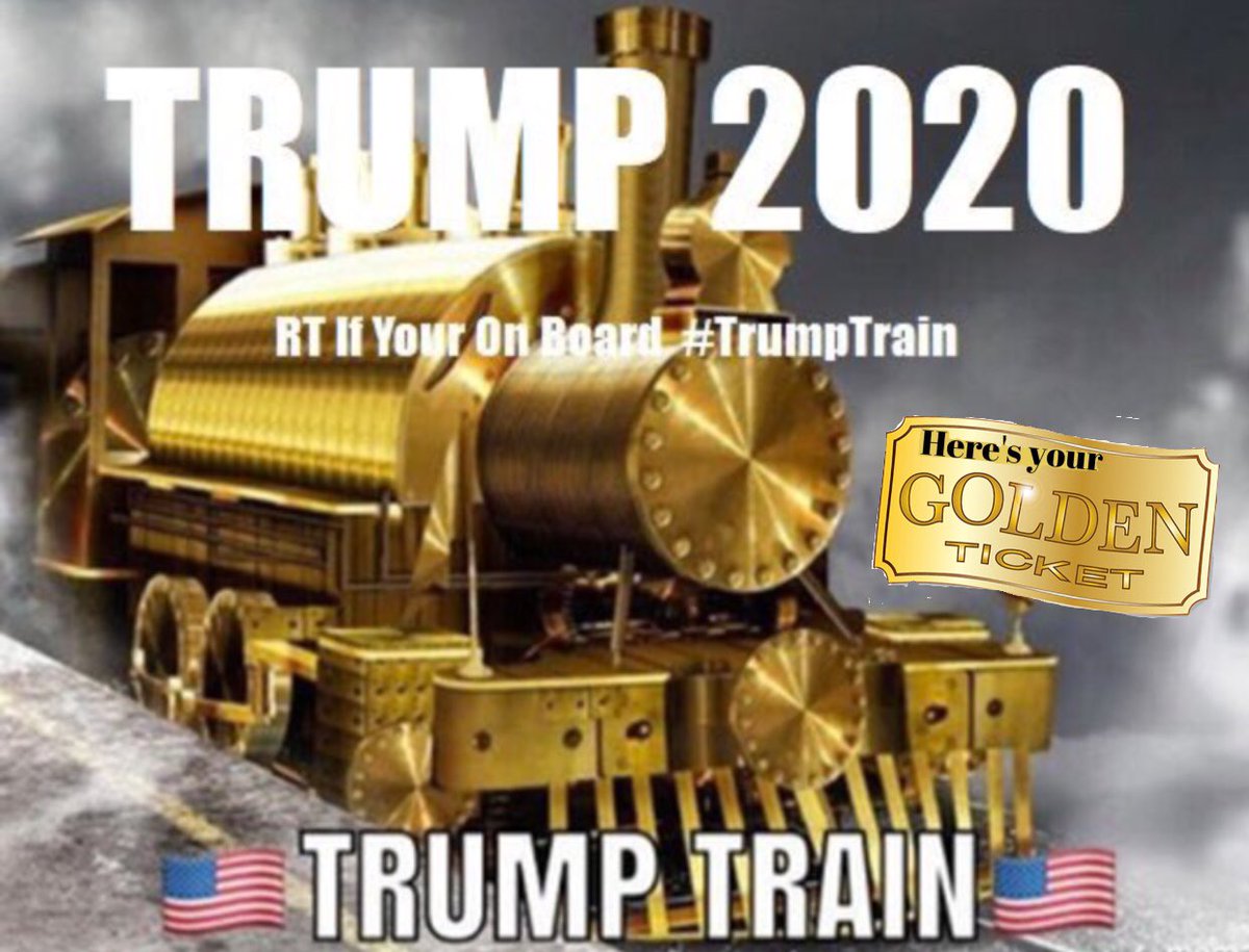 #MAGA 
#TrumpTrain
#LoveTrumpTrain 
#MAGATrumpTrain
#1TrumpTrain
New Train
Thank You to all who took the time not only to followed as many as you could but also ReTweeted these trains to MAGA connecting to patriots!