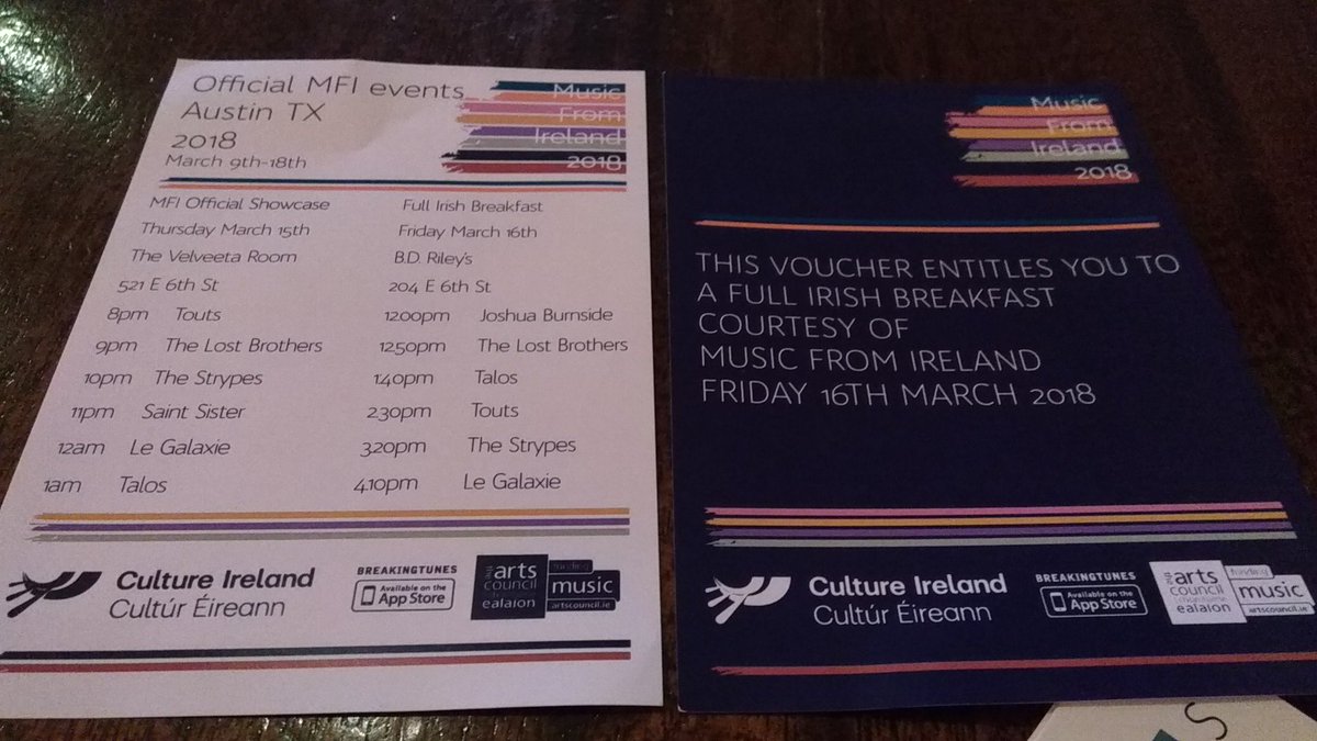 SxTroll's tweet photo. @MusicFrmIreland @sxsw @bdrileysaustin @culture_ireland Doors opened at 11:00 Fri, no #SxLines @ 11:10, no badge, but RSVP req! Show starts 12:00! #SxNoms https://t.co/vU9SRAk5YZ