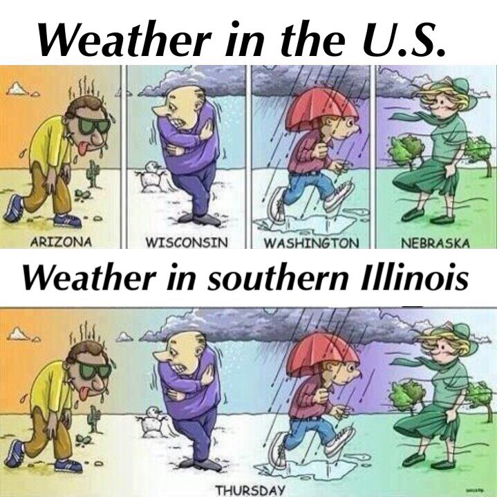 Some have seen snow (Sunday) and temperatures in the 70s (Thursday) this week in southern Illinois.