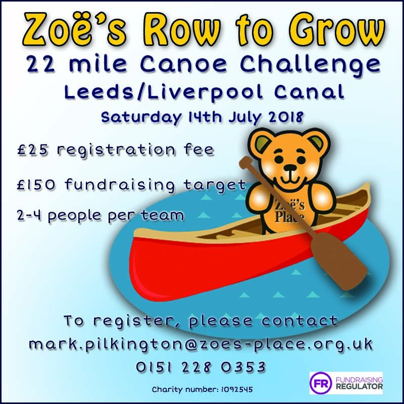 Test your strength and join our ultimate canoe challenge as you and your mates row 22 miles down the Leeds to Liverpool Canal this July. Find out more here: bit.ly/zoescanoechall…