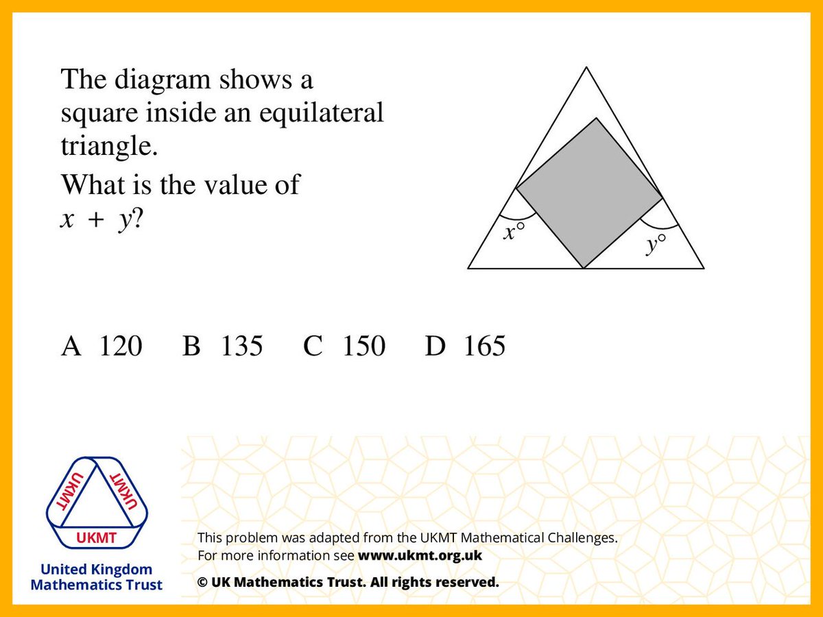 Here is your #UKMTProblem for this week! What is the value of x + y?