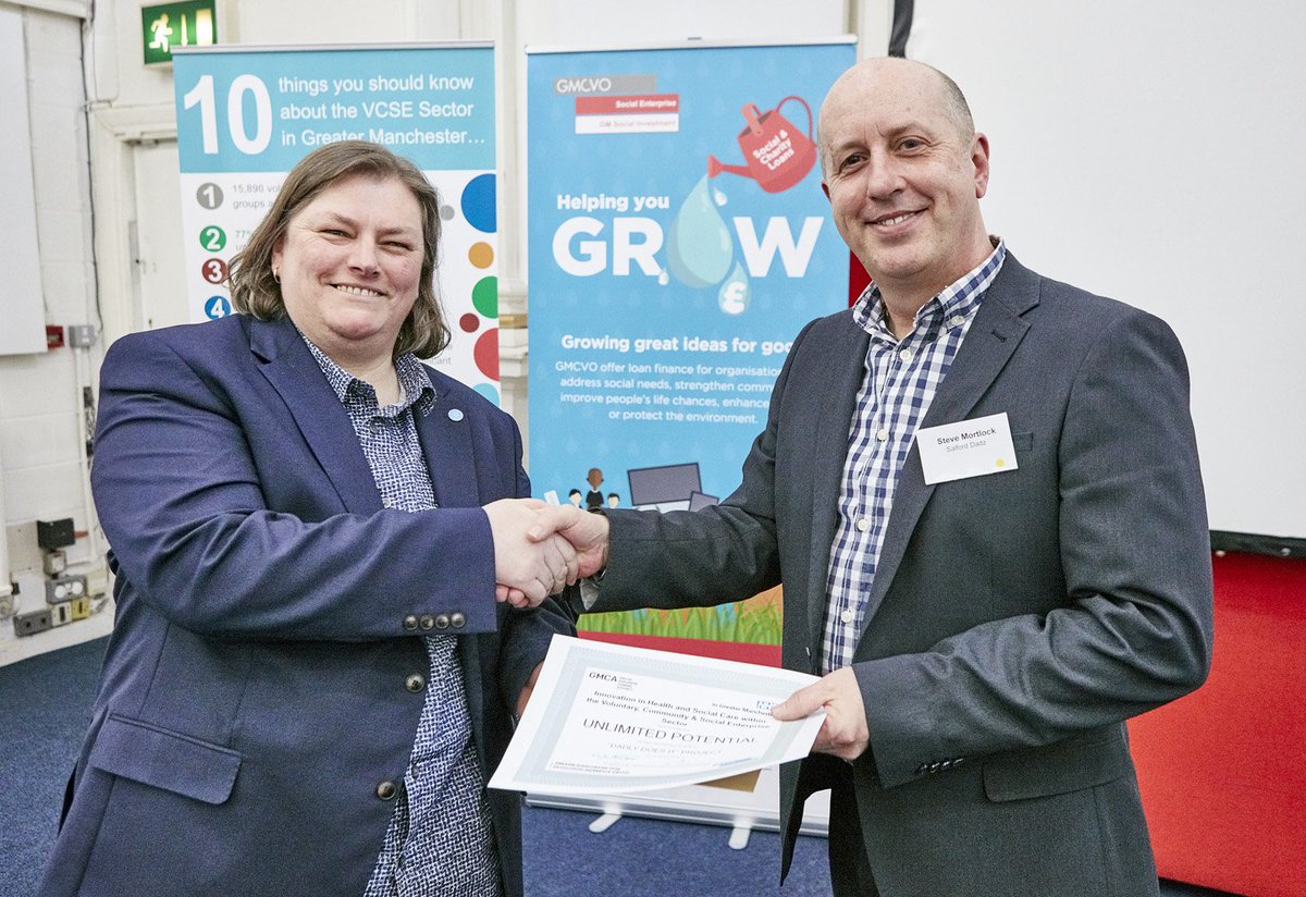 Unlimited Potential (@upinnovates) on Twitter photo Our Dadly Does It project is the runner-up in the school readiness category of the Prize Fund for Innovation in Health & Social Care in VCSE sector in #GreaterManchester Steve Mortlock of <a href="/salforddadz/">Salford Dadz</a> accepted the prize.
<a href="/gmcvo/">GMCVO</a> <a href="/greatermcr/">Greater Manchester Combined Authority</a> @GM_HSC <a href="/LankellyChase/">Lankelly Chase</a> <a href="/DadzCycleHub/">DadzCycleHub</a> Our Dadly Does It project is the runner-up in the school readiness category of the Prize Fund for Innovation in Health & Social Care in VCSE sector in #GreaterManchester Steve Mortlock of <a href="/salforddadz/">Salford Dadz</a> accepted the prize.
<a href="/gmcvo/">GMCVO</a> <a href="/greatermcr/">Greater Manchester Combined Authority</a> @GM_HSC <a href="/LankellyChase/">Lankelly Chase</a> <a href="/DadzCycleHub/">DadzCycleHub</a>