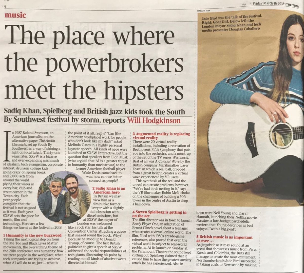 B_Undergr0und's tweet image. Thanks to @Willjhodgkinson at @thetimes for his @sxsw 2018 round up which includes a spotlight on the @jazzrefreshed #ukjazz showcase, @_TheFishPolice, #futureartandculture (@ace_national) project, and words from BU's Crispin Parry...