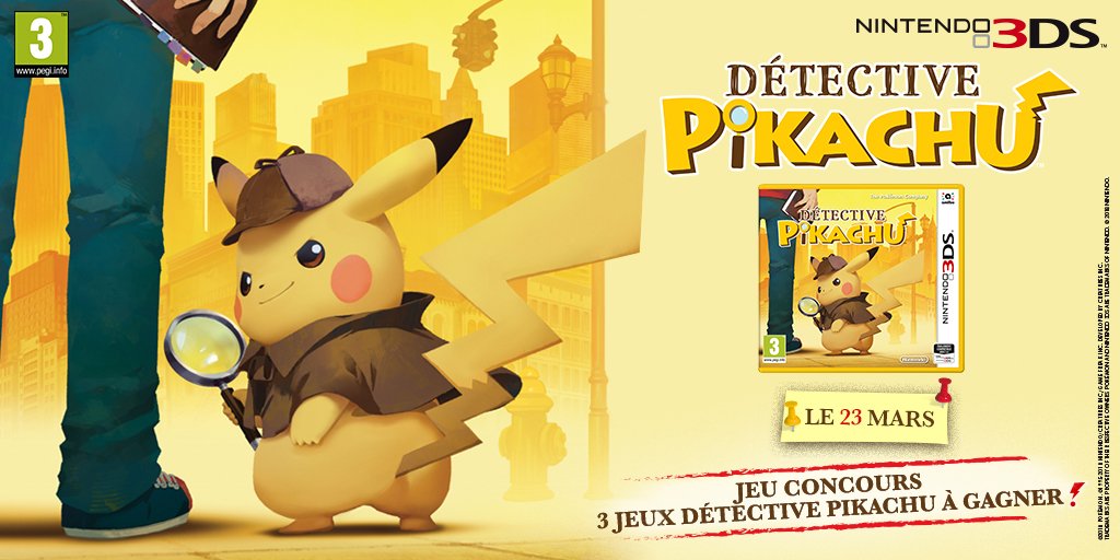 Leclerc_JV's tweet photo. #Concours #jeuxvideo RT + FOLLOW  jusqu'au 23/03 pour tenter de gagner #DétectivePikachu sur #3DS ! "PiiiikaaaaaCHHUUUUUUUUUUUUUUUUUUUU"  https://t.co/7drsLMmsvg ⚡️ https://t.co/Y6dpV0jlBW
