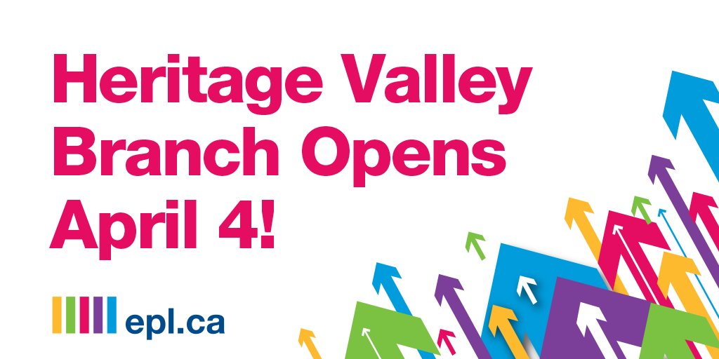 EPLdotCA's tweet photo. Are you ready? In just over two weeks it will finally be time to say hello to our beautiful new Heritage Valley Branch: https://t.co/pwnY93nZzQ #HelloHeritageValley https://t.co/PXmKZTCQOq