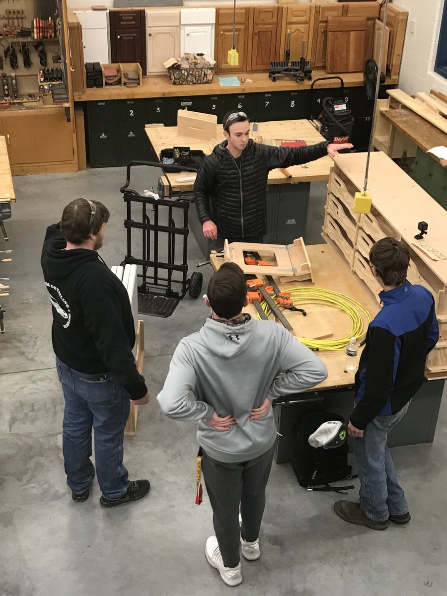 NPPSDKidsKlub's tweet photo. Getting our build on. @NPHSBulldogs Skills USA students and staff working on our Kids Klub Makers Space Trailer. #ThinkMakeCreate @NPHS_Skillsusa @NE_Children https://t.co/GQgvWVpIia