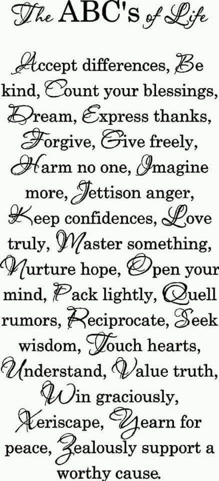 The A.B.C.'s of Life.