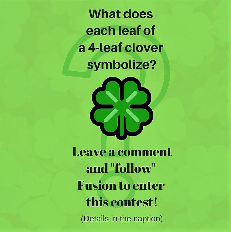 FusionAdNY's tweet photo. Follow us on Twitter &amp; reply, &amp; you'll be entered in our #contest. First 4 correct will win! Only 1 entry per person/business across all social media platforms. (Prizes: https://t.co/xBueC3MT7D) Good luck! #giveaway #fusion #stpatricksday #stpaddysday #stpattysday #clover #trivia https://t.co/ucExrw6Wot