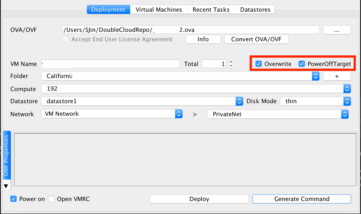 sjin2008's tweet photo. Why thousands of smart administrators and users like this tiny and intuitive #Java #GUI for deploying #OVF #OVA onto #vmware #vsphere. It auto generates #ovftool command line too with single click https://t.co/bZb4h066O6