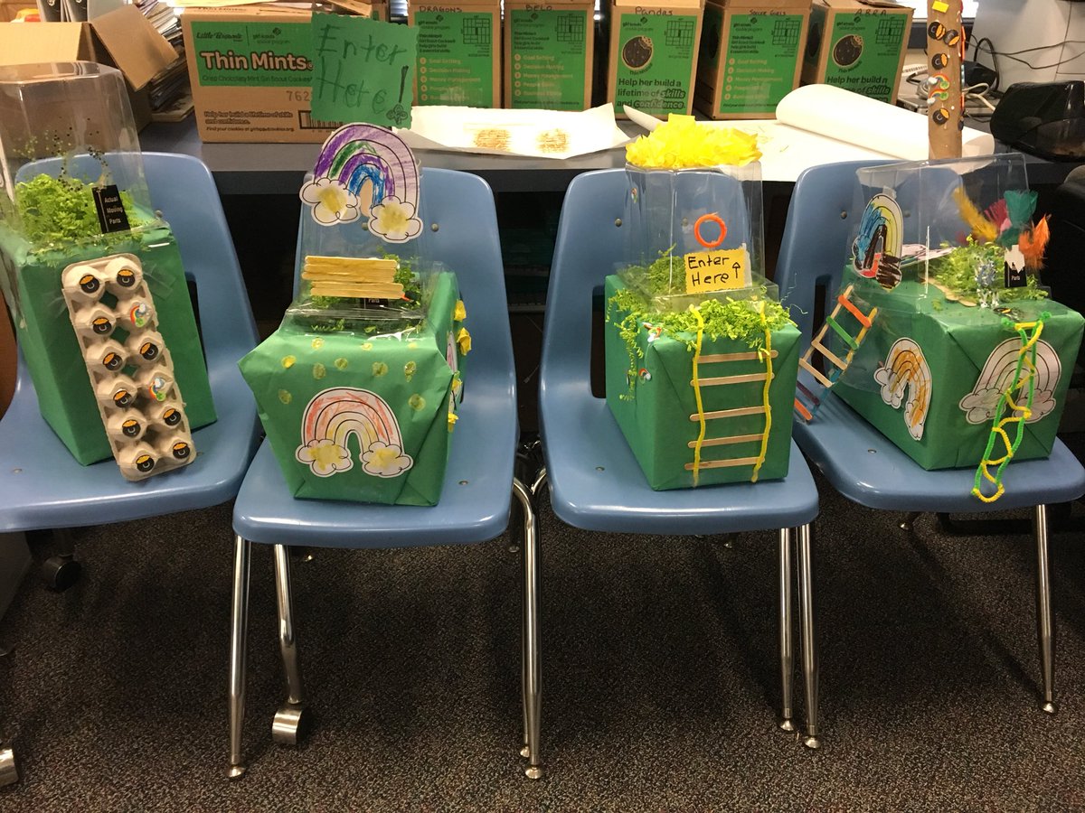 mrbobbycross's tweet photo. Students from our SDC classes collaborated @Temple_Heights to make leprechaun traps. https://t.co/ZRbZrBLwSu