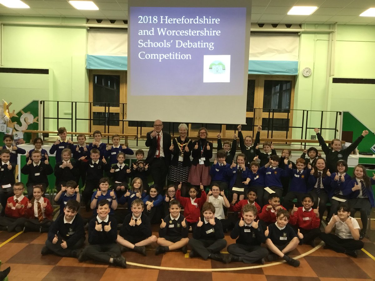 G_M_P_S's tweet photo. What an amazing afternoon of debating at the County Debating Competition. Well done to Eastnor for being overall winners. We hope you all enjoyed your visit, the children were fantastic. Thanks for coming @stmatprimary @BosburyPrimary, St Barnabas, Stanley Road and Ledbury https://t.co/tys08nselE